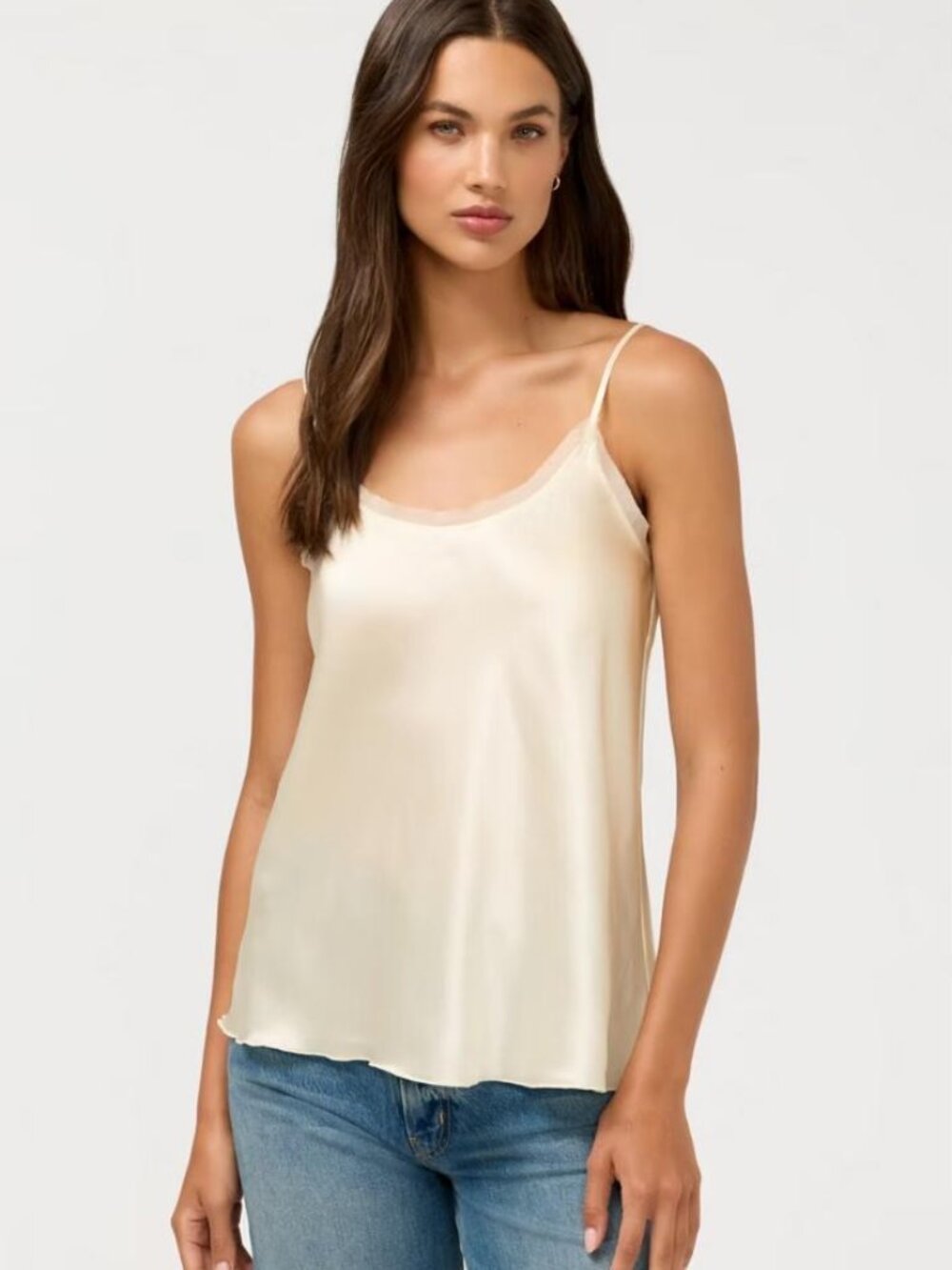Johnny Was Essentials Silk Cami Winter White